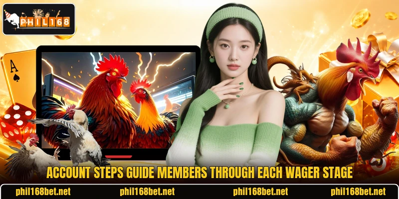 Account steps guide members through each wager stage Account steps guide members through each wager stage