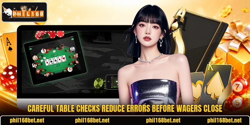 Careful table checks reduce errors before wagers close Careful table checks reduce errors before wagers close