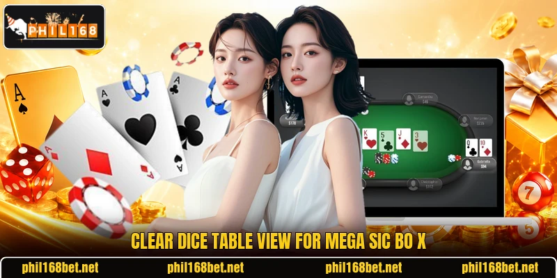 Clear dice table view for Mega Sic Bo X Clear dice table view for Mega Sic Bo X