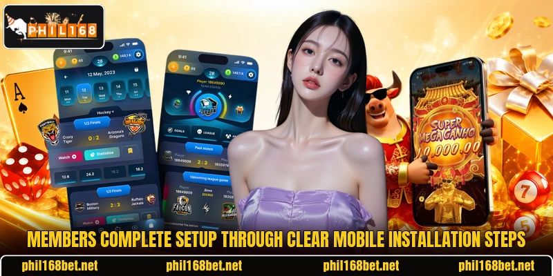 Members complete setup through clear mobile installation steps