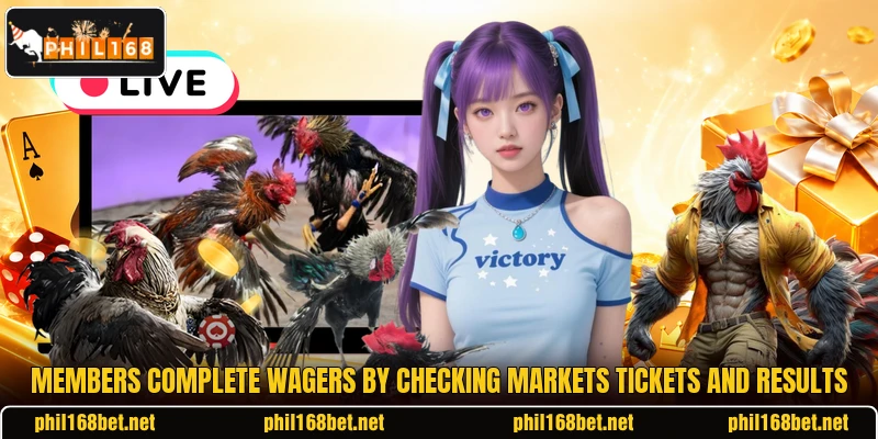 Members complete wagers by checking markets tickets and results Members complete wagers by checking markets tickets and results