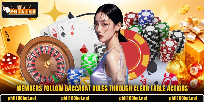 Members follow baccarat rules through clear table actions Members follow baccarat rules through clear table actions