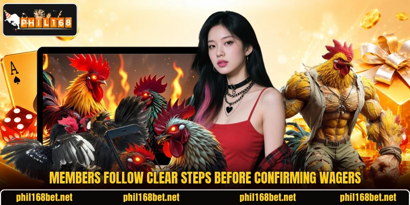 Members follow clear steps before confirming wagers Members follow clear steps before confirming wagers