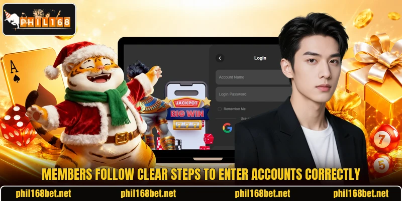Members follow clear steps to enter accounts correctly Members follow clear steps to enter accounts correctly