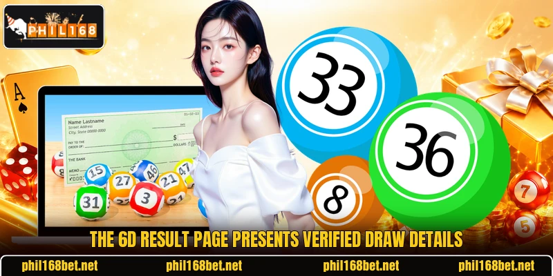 The 6D Result page presents verified draw details